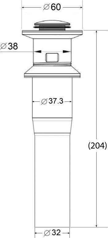 Донный клапан для накладных раковины BelBagno BB-PCU-02-IN, нержавеющая сталь