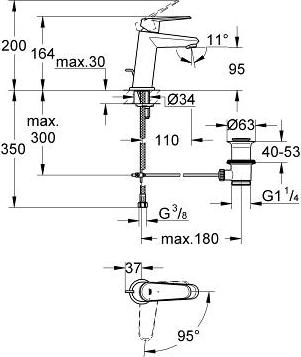 Смеситель для раковины Grohe Eurodisc Cosmopolitan 2338920E