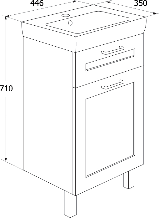 Тумба под раковину Iddis Sena 50 SEN50W1i95, белая дерево