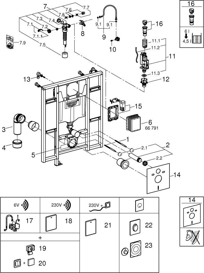 Инсталляция для подвесного унитаза Grohe Rapid SL 39140000