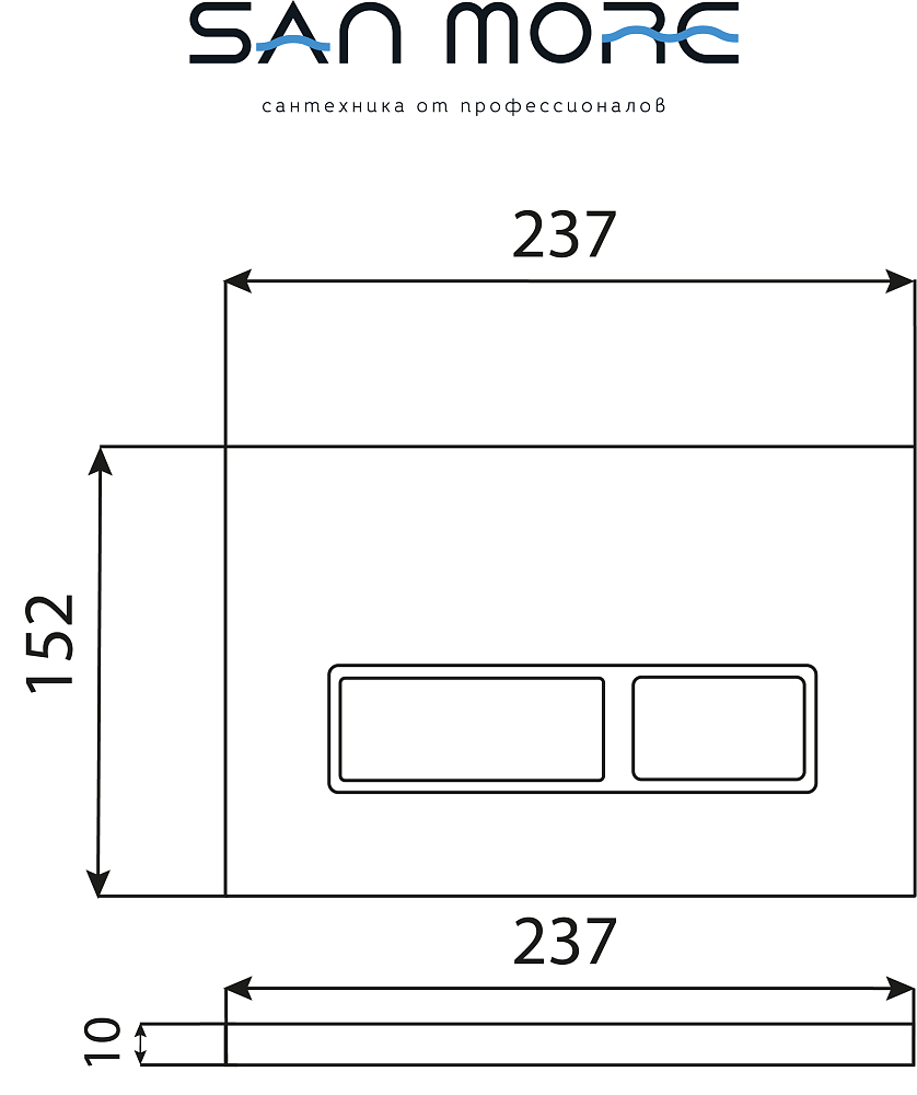 Кнопка смыва San More Celia SMB971905, белый