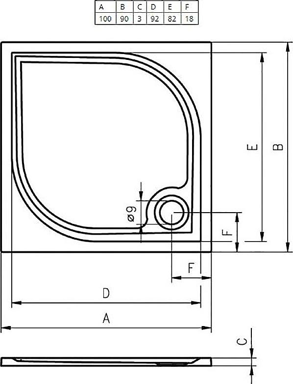 Душевой поддон Riho Kolping DB32 100x90 см белый + сифон, D004007005