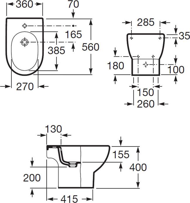 Напольное биде Roca Meridian 357244000