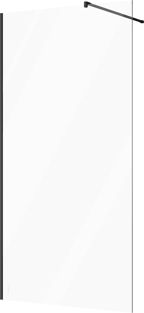 Душевая перегородка STWORKI Берген 110 см, профиль черный матовый, прозрачное стекло