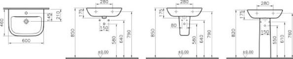 Раковина VitrA S20 5503B003-0001, белый