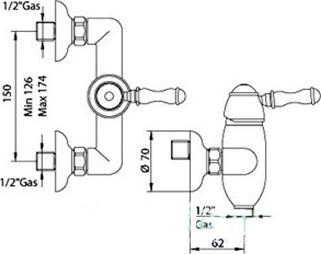 Смеситель Bandini Antico 858.620 CrOro для душа