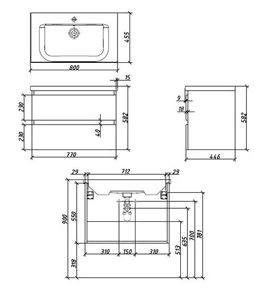 Тумба под раковину Caprigo Forte 36112-SF024 зеленый