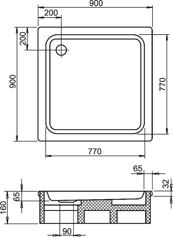 Поддон для душа Kaldewei Ambiente 90x90 mod. 545-2 440335000001