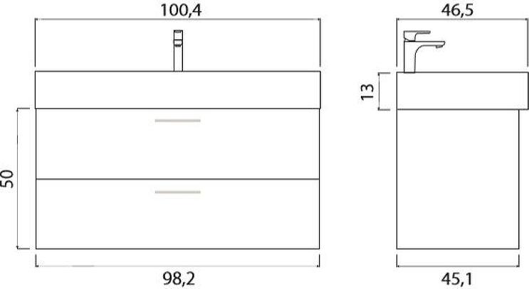 Тумба под раковину Creto Tivoli 100 8-1378W, белый