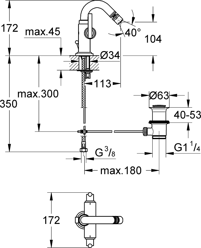 Смеситель Grohe Atrio 24026000 для биде