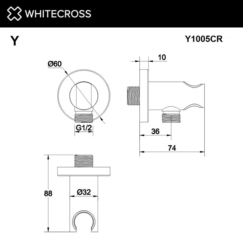 Шланговое подключение  Whitecross Y black Y1005BL черный