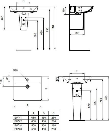 Пьедестал для раковины Ideal Standard Connect Air E074901