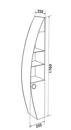 Шкаф-пенал De Aqua Эскалада 167340 RAL3934 белый