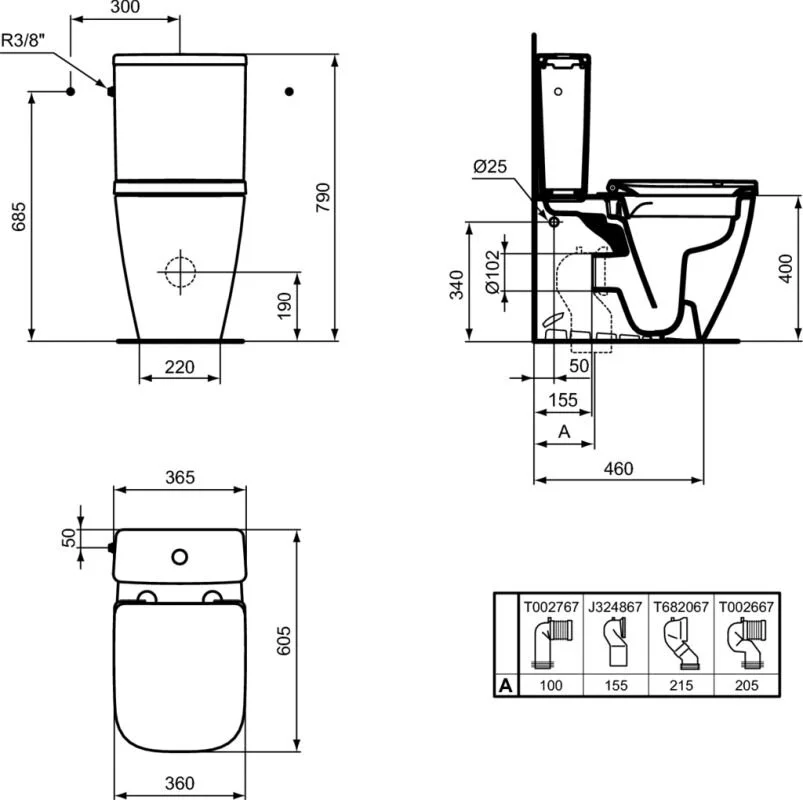 Напольный унитаз Ideal Standard I.Life T500001/T473501 S, безободковый, белый