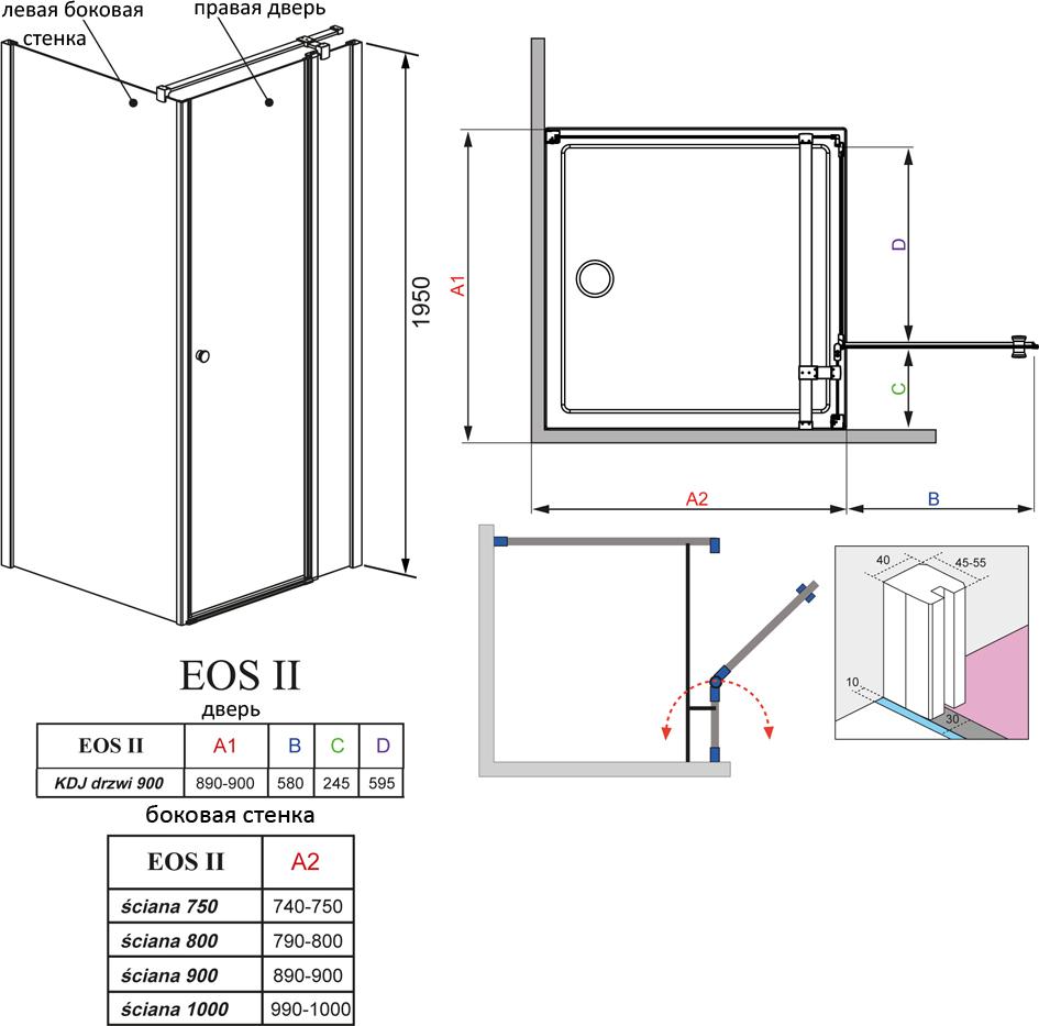 Душевой уголок Radaway EOS II KDJ 90 R