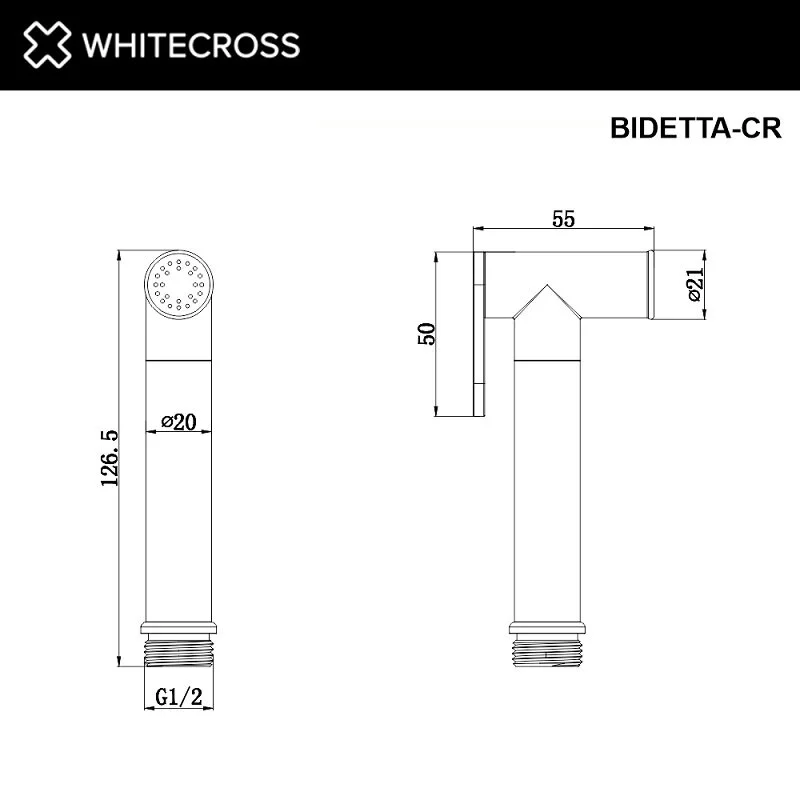 Душевая лейка Whitecross Y black BIDETTA-BL черный