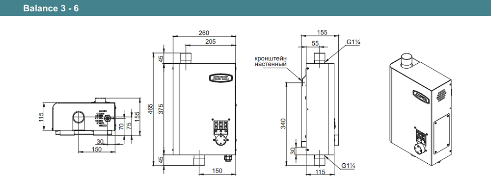 Электрический котел Zota Balance 6 ZB 346842 0006 (6 кВт)