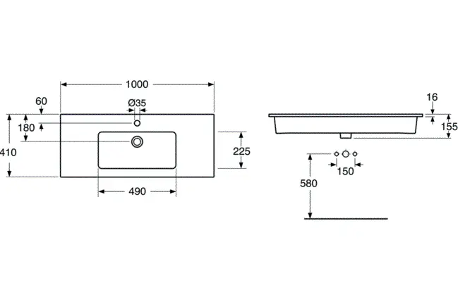 Раковина Gustavsberg Graphic 4G01A501 белый