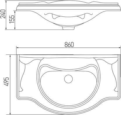 Раковина Aquaton Лаура 85 1A706731LU010