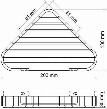 Полка металлическая WasserKRAFT K-733BLACK, чёрный