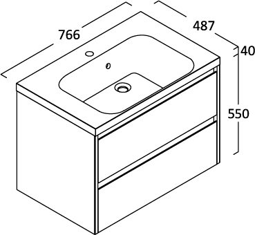 Тумба для комплекта Berloni Bagno Form FOBS04/100 белый глянцевый