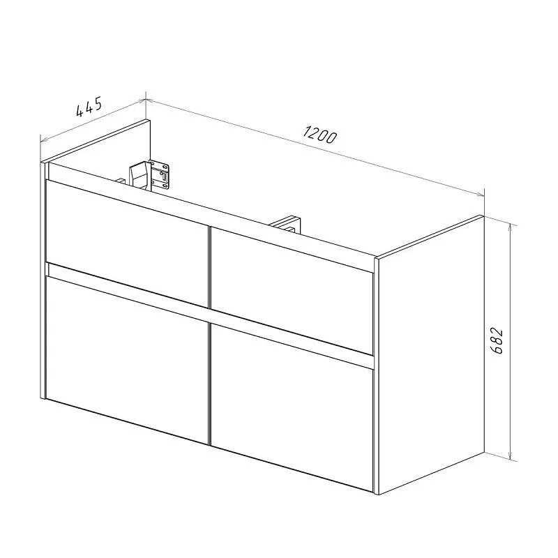 Тумба под раковину Lemark Combi LM03C125T-black белый, черный