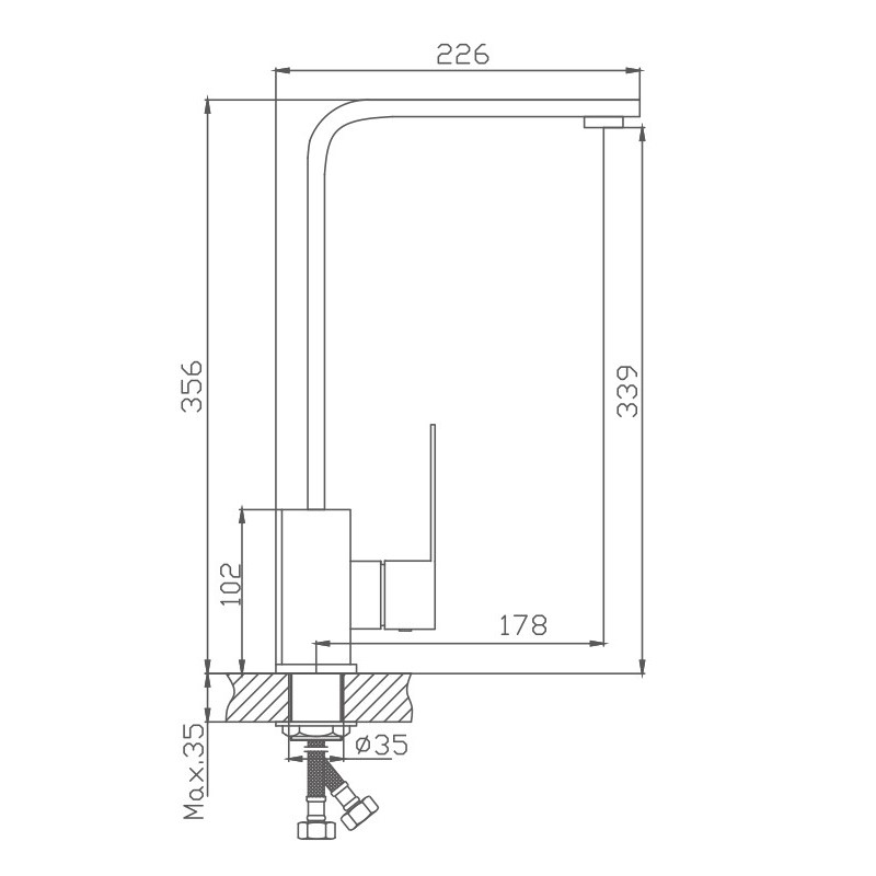 Смеситель для кухни Haiba HB70803-7 черный