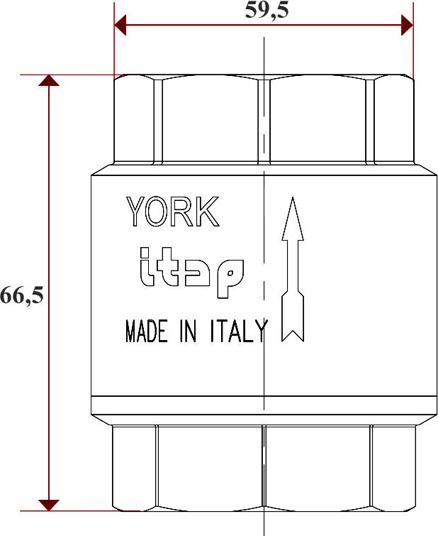 Обратный клапан Itap 103 York 1 1/4" пружинный муфтовый пластиковое седло