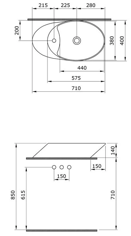 Раковина накладная Bocchi Milano 1021-001-0126 белый