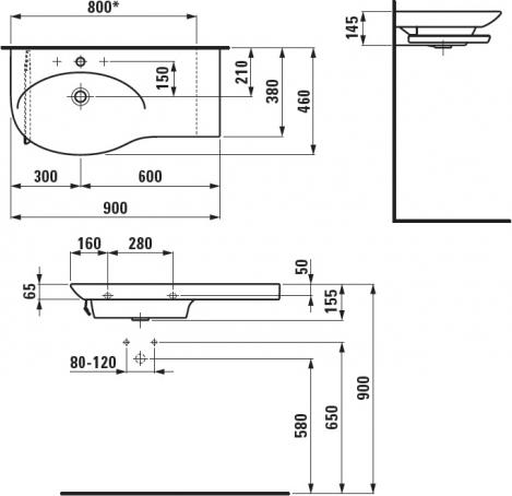 Мебель для ванной Laufen Palace New 4.0153.2.075.463.1 белый матовый