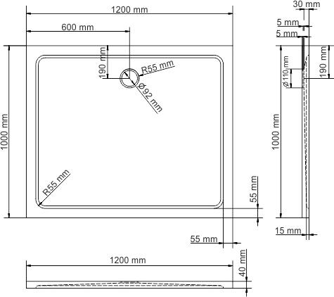 Поддон для душа Wasserkraft Berkel 48T10 120 см