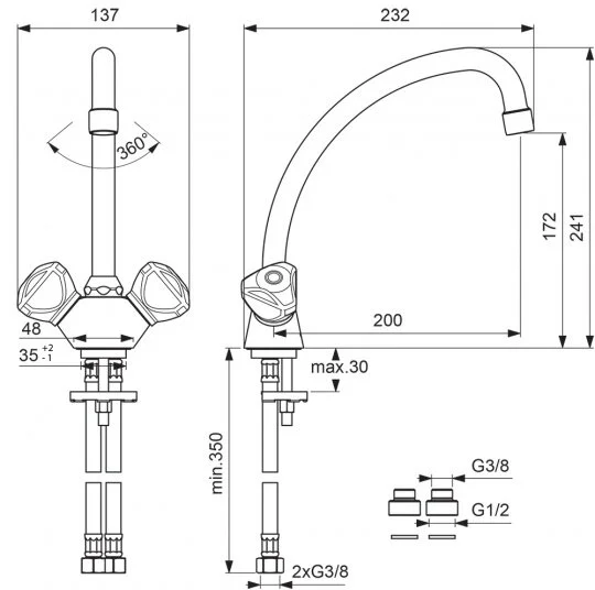 Смеситель для кухни Vidima Delta BA150AA хром