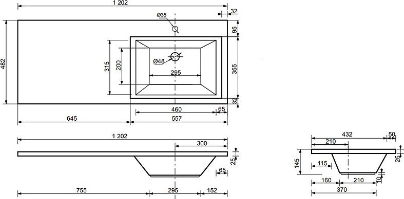 Тумба с раковиной Эстет Dallas Luxe 120 R ФР-00001929, белый