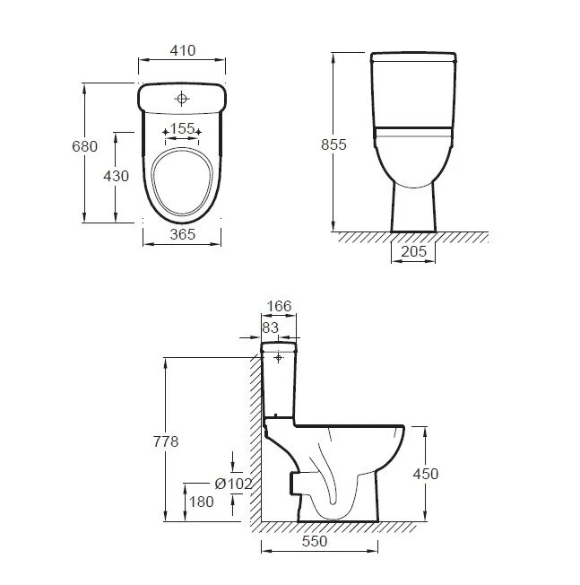 Раковина с полупьедесталом Ideal Standard Connect Cube E794501 60x46 см