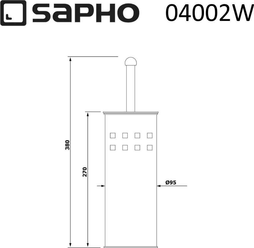 Ёршик напольный Sapho Simple Line 04002W, белый