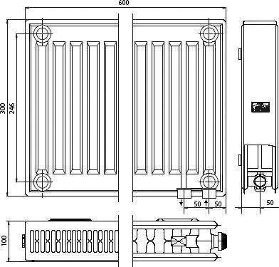 Радиатор стальной Kermi FKV 220306 тип 22