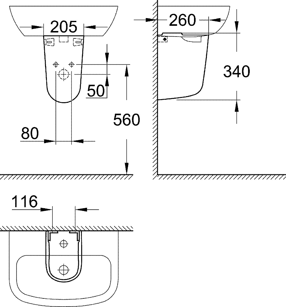 Полупьедестал Grohe Bau Ceramic 39426000