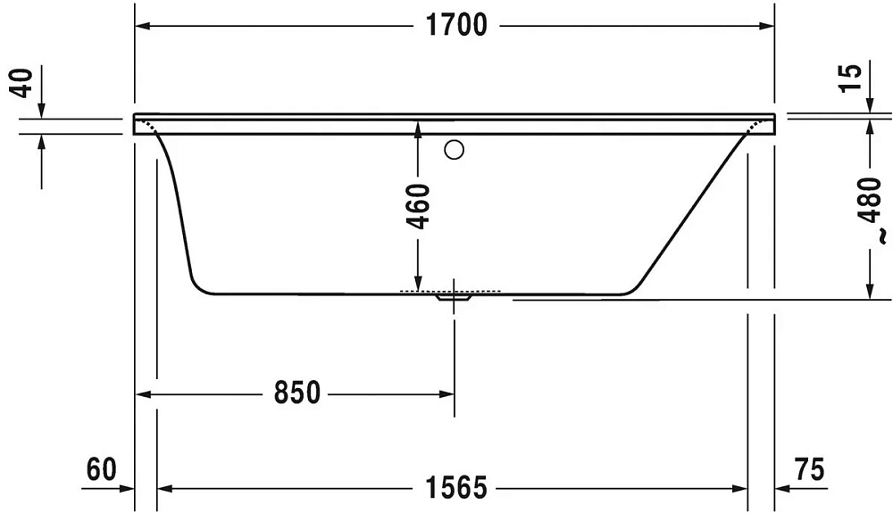 Акриловая ванна Duravit P3 Comforts 170х75 700376000000 белый