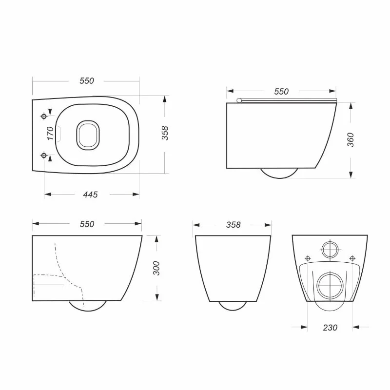 Унитаз подвесной Sanita Luxe Infinity WC.WH/Infinity/SlimDM.Rim/WHT.G/S1, безободковый, крышка микролифт, цвет белый