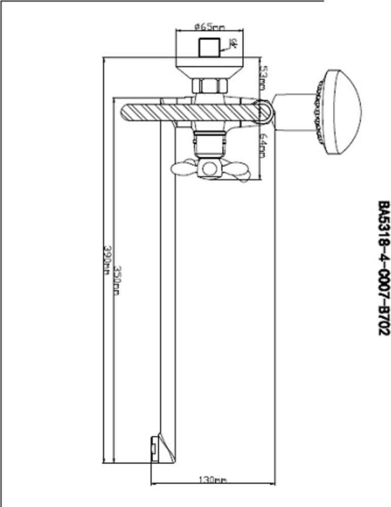 Смеситель для ванны с душем BOOU BA5318-4-C007-B702, хром