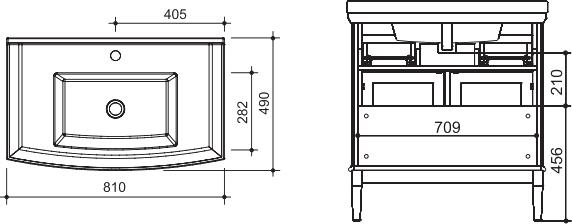 Тумба для комплекта Caprigo Jardin 80 bianco light vintage