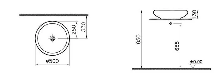 Раковина накладная VitrA Istanbul 4522B003-0016 белый