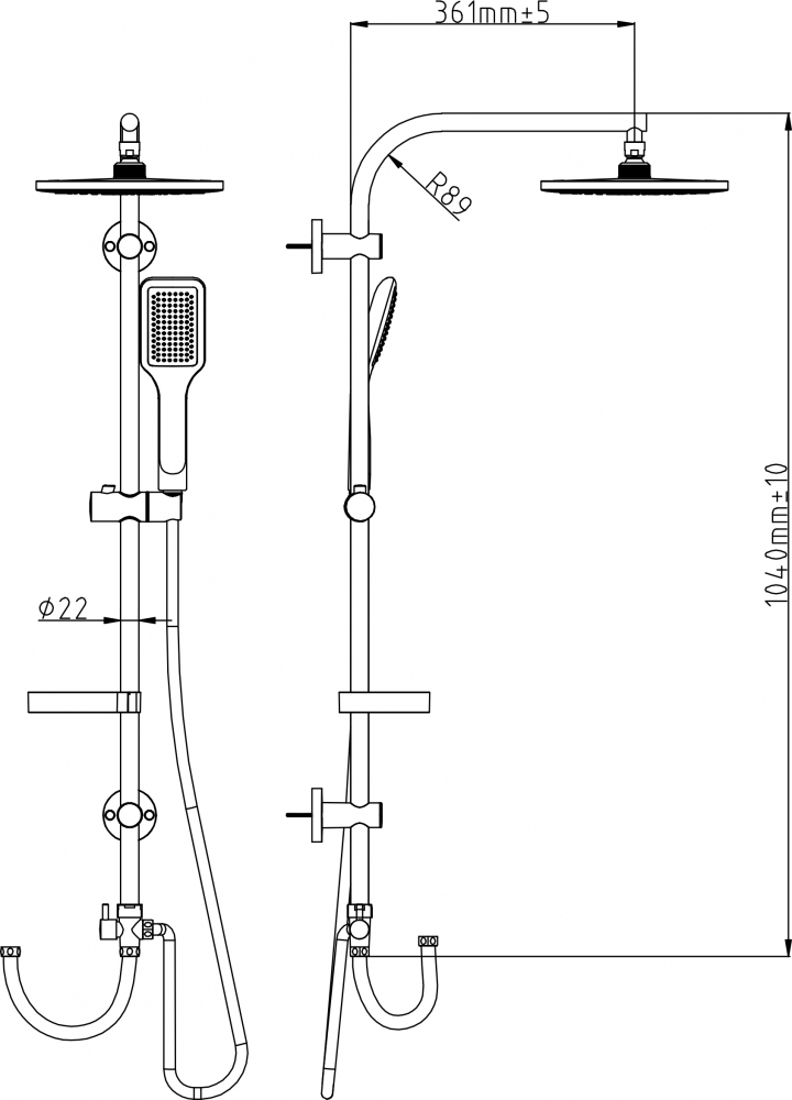 Душевая стойка Gllon GL-C005-9