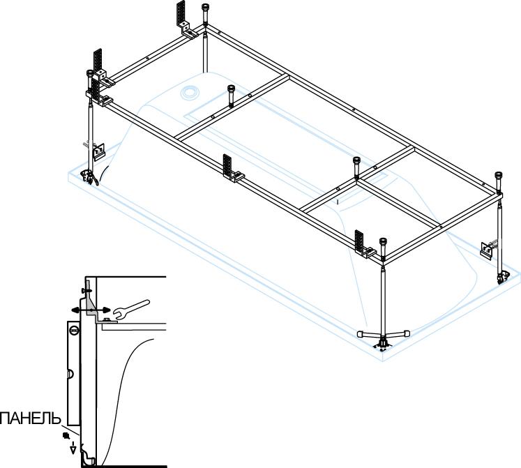 Каркас для ванны Cezares PLANE-180-90-MF-F