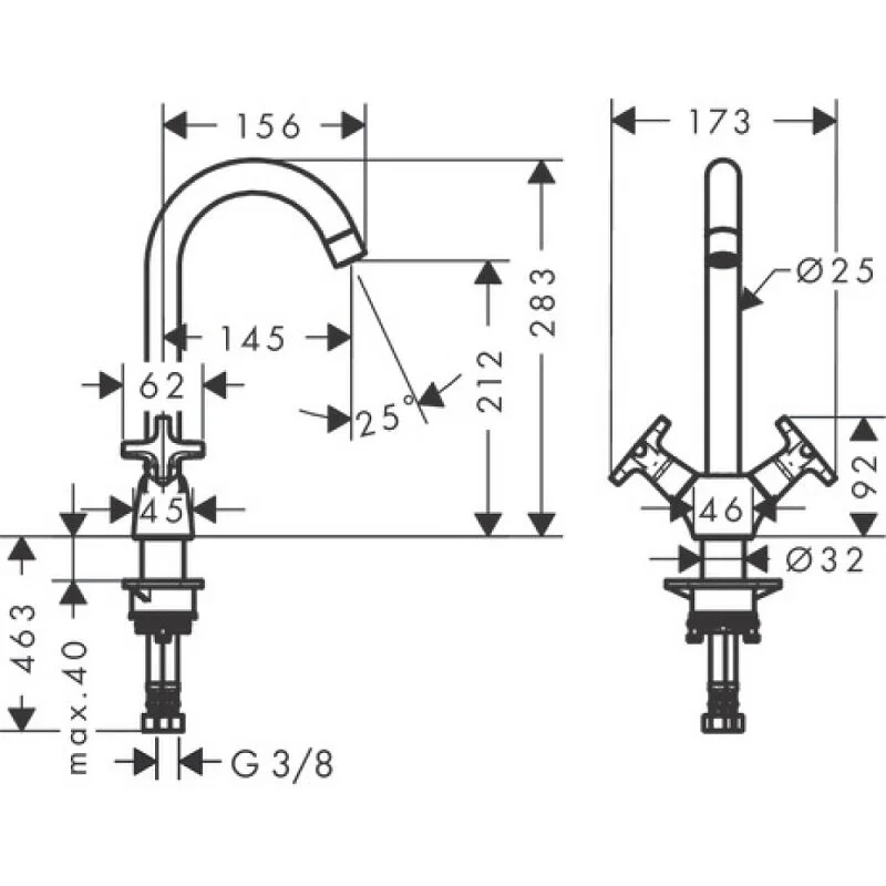 Смеситель для кухни Hansgrohe Logis 71283000 хром