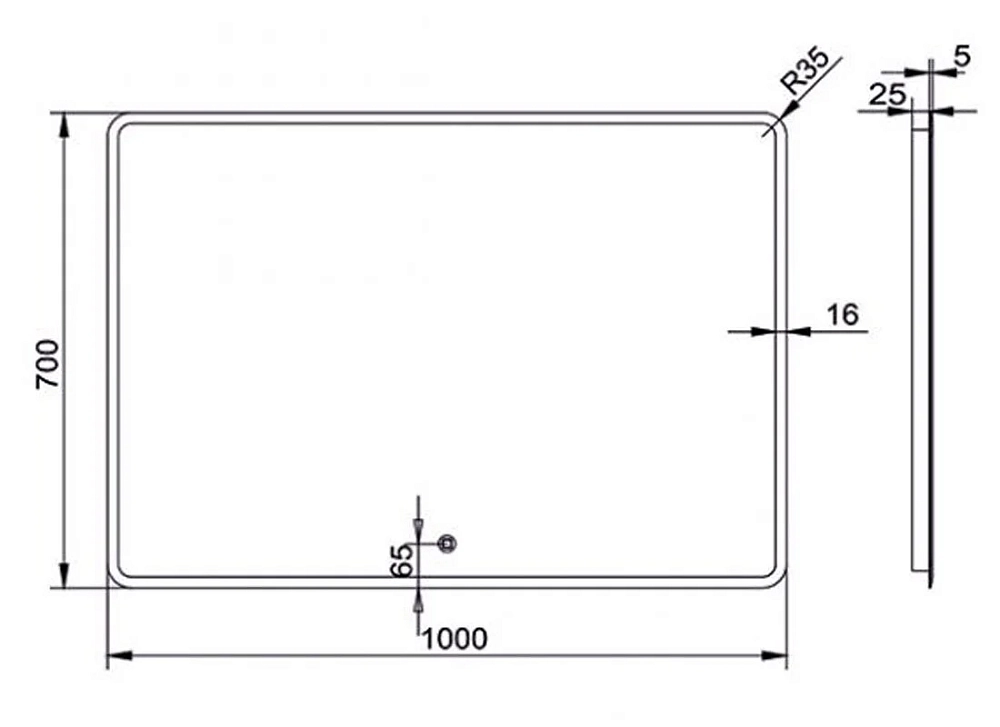 Зеркало Gair Fly MRM0157 белый