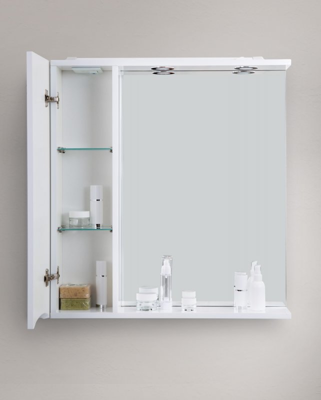 Зеркало-шкаф 80 см BelBagno MARINO-SPC-800/750-1A-BL-P-L