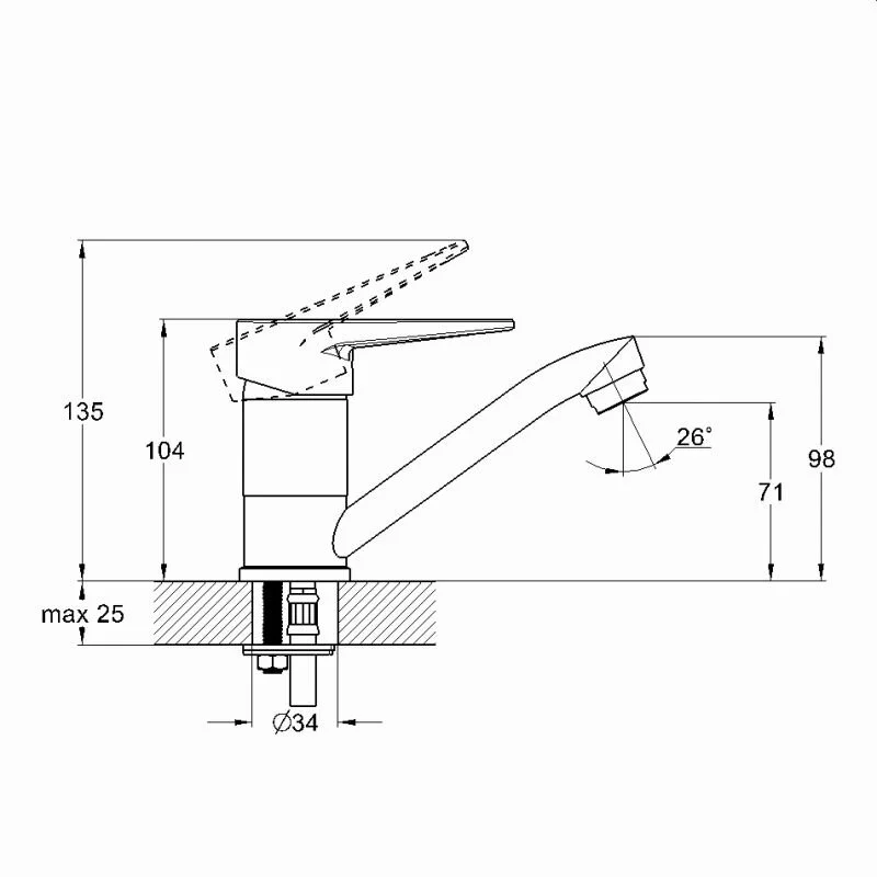 Смеситель для раковины Solone 4l 4L-B045 хром