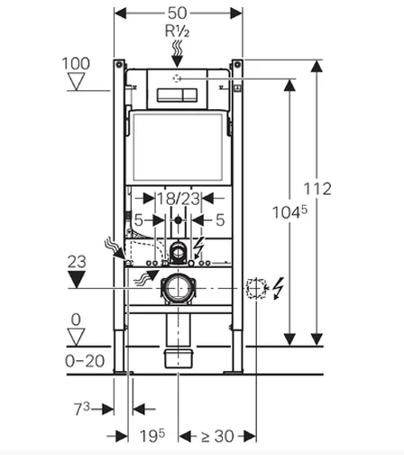 Инсталляция Geberit с безободковым унитазом VitrA Nest 5176B003-6233, с функцией биде, сиденье микролифт, комплект 399891