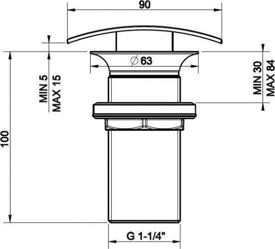 Донный клапан для раковины Gessi Technical Accessories 29094#031, хром